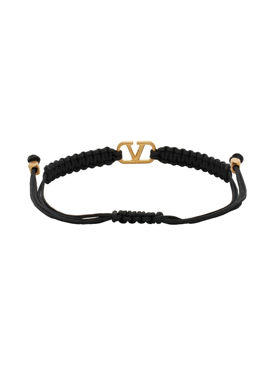 Black Braided VLogo Signature Bracelet - 4