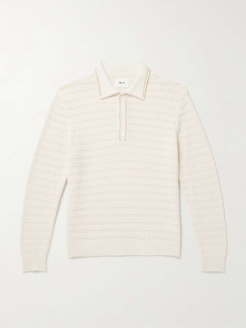 조 6636 Pointelle-Knit 유기 면 폴로 셔츠 1