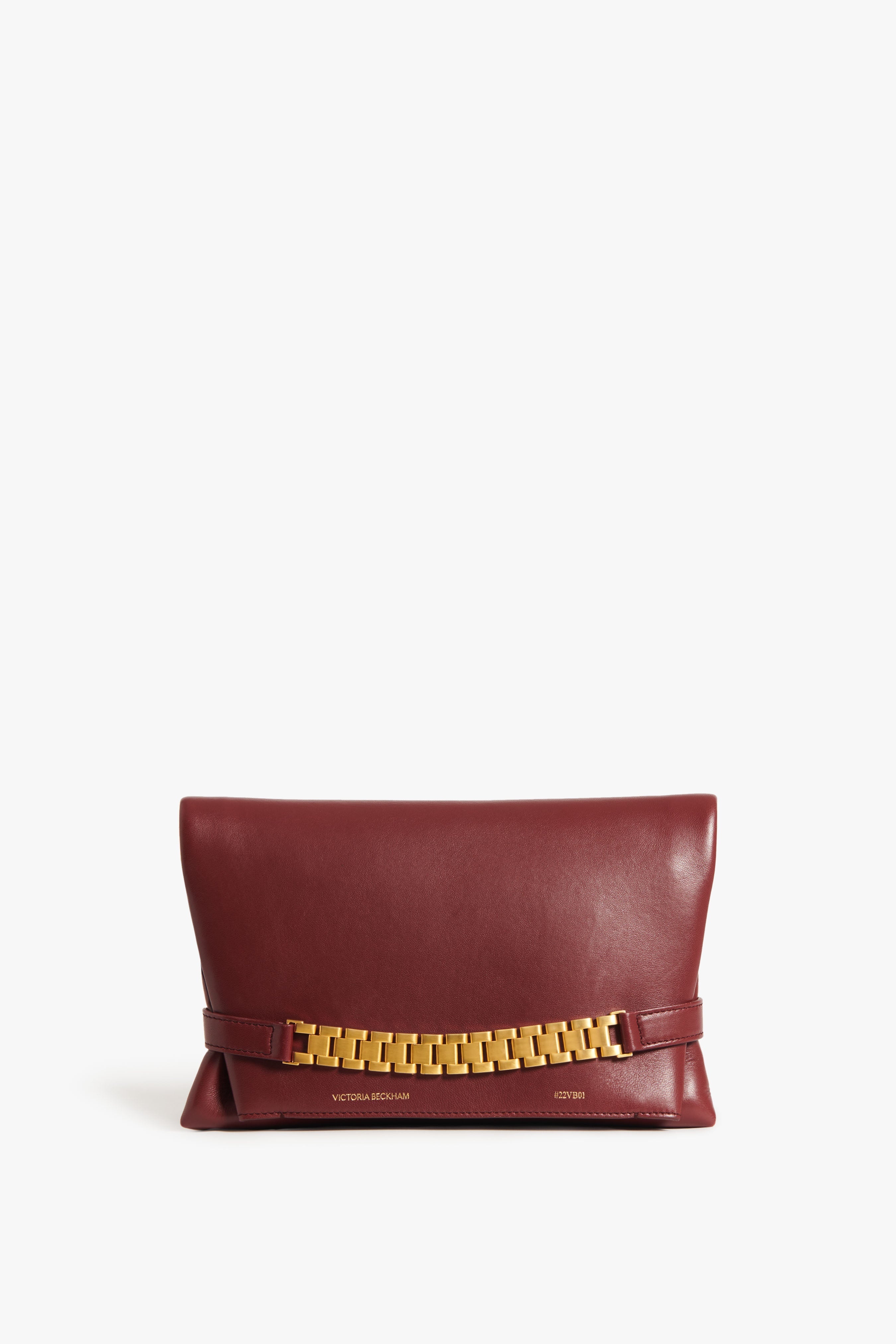 Chain Pouch In Burgundy Leather - 1