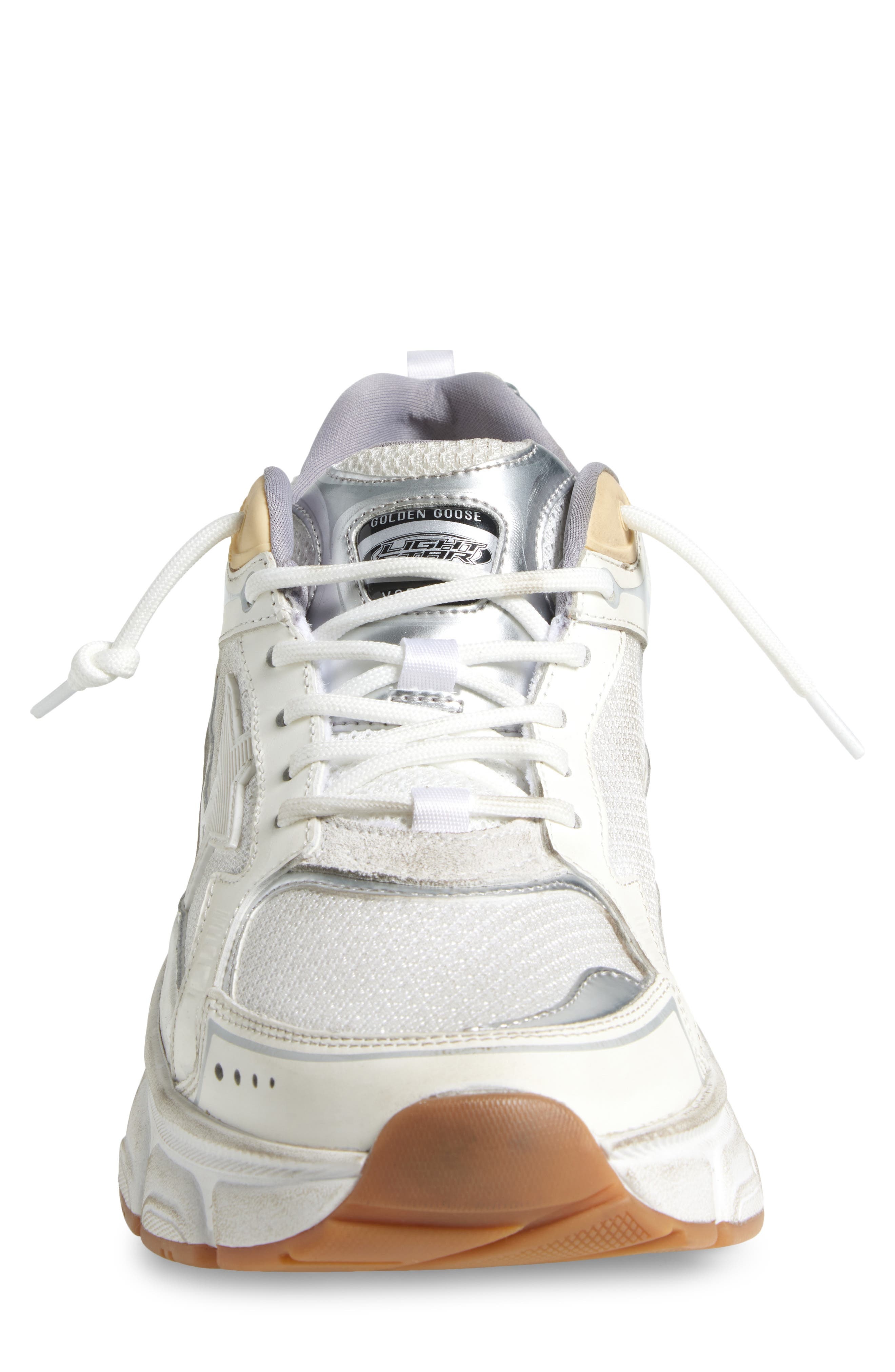 Golden Goose Lightstar Sneaker in White/Gold at Nordstrom - 4