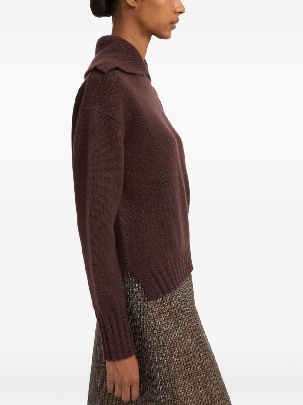 cashmere collar sweater - 4
