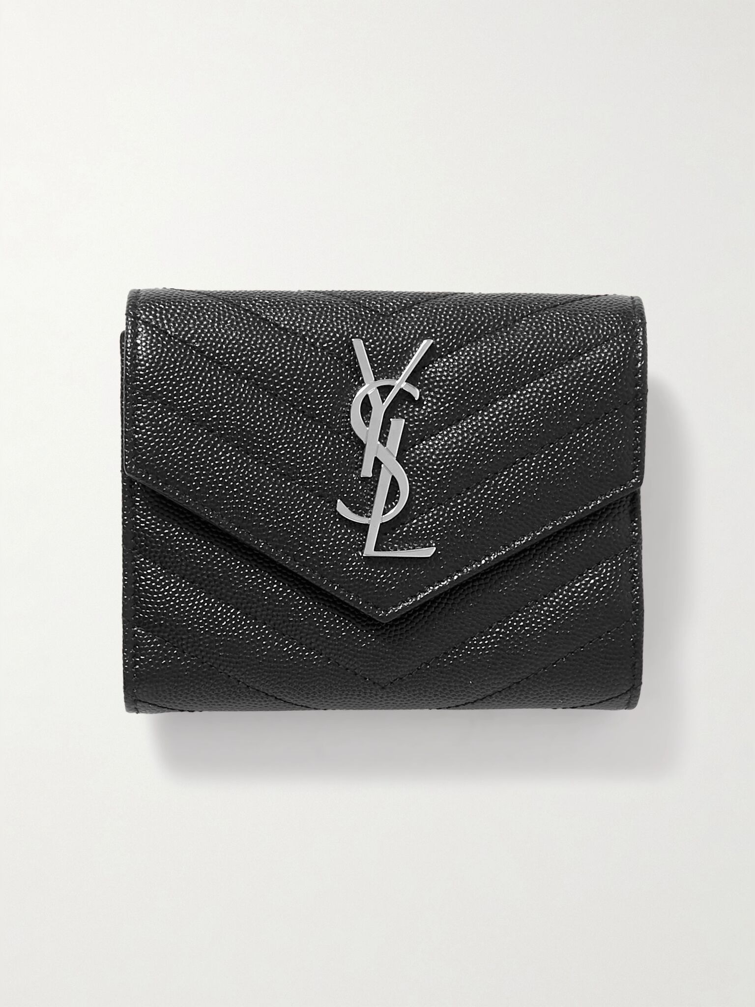 Monogramme quilted textured-leather wallet Black - 1