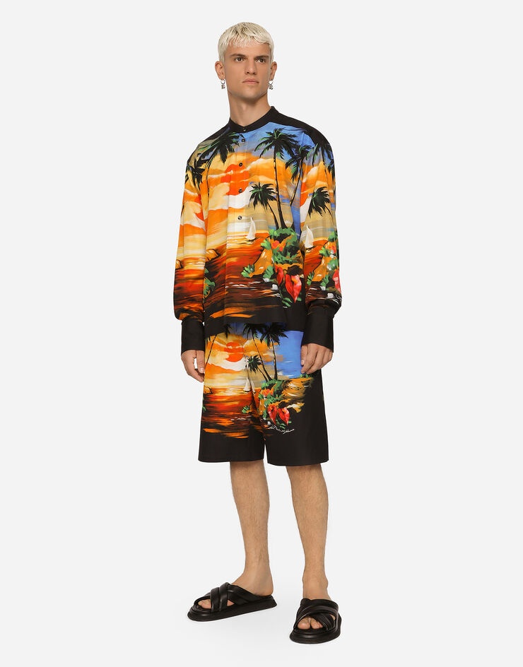 Hawaiian-print nylon shirt - 4