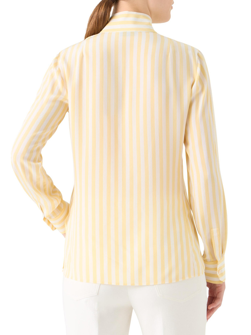 Women's Striped Silk Crêpe Blouse - Sun Ecru 5