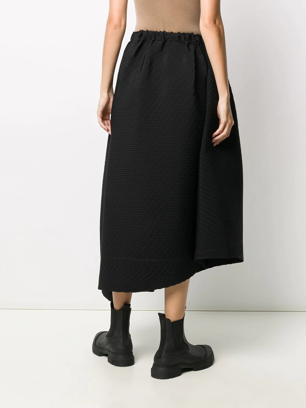 asymmetric hem midi skirt - 4