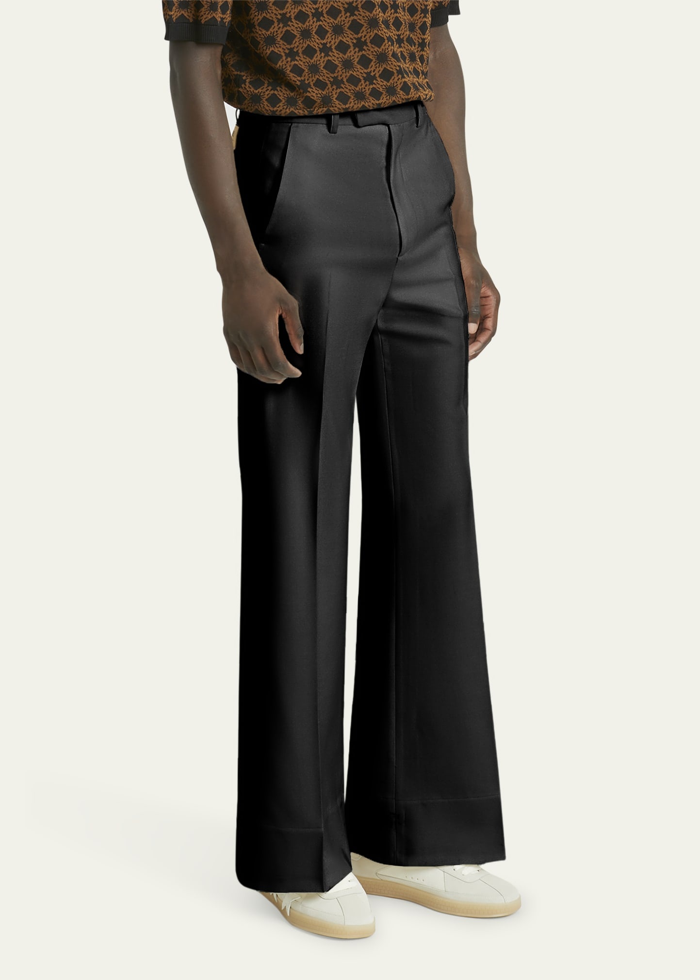 Men's Creased Wool Flare Pants - 4