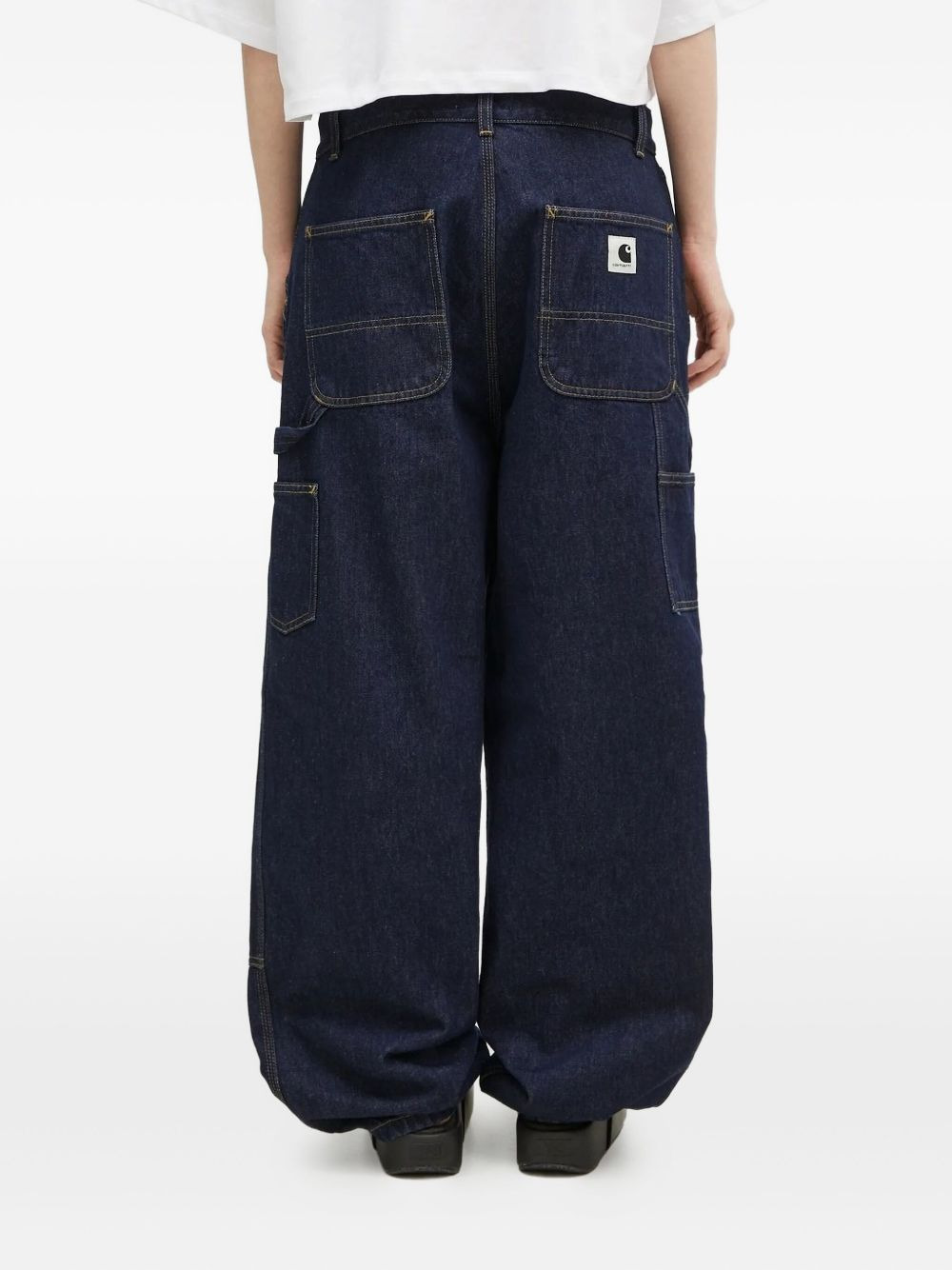 double-pockets denim wide-leg jeans - 3