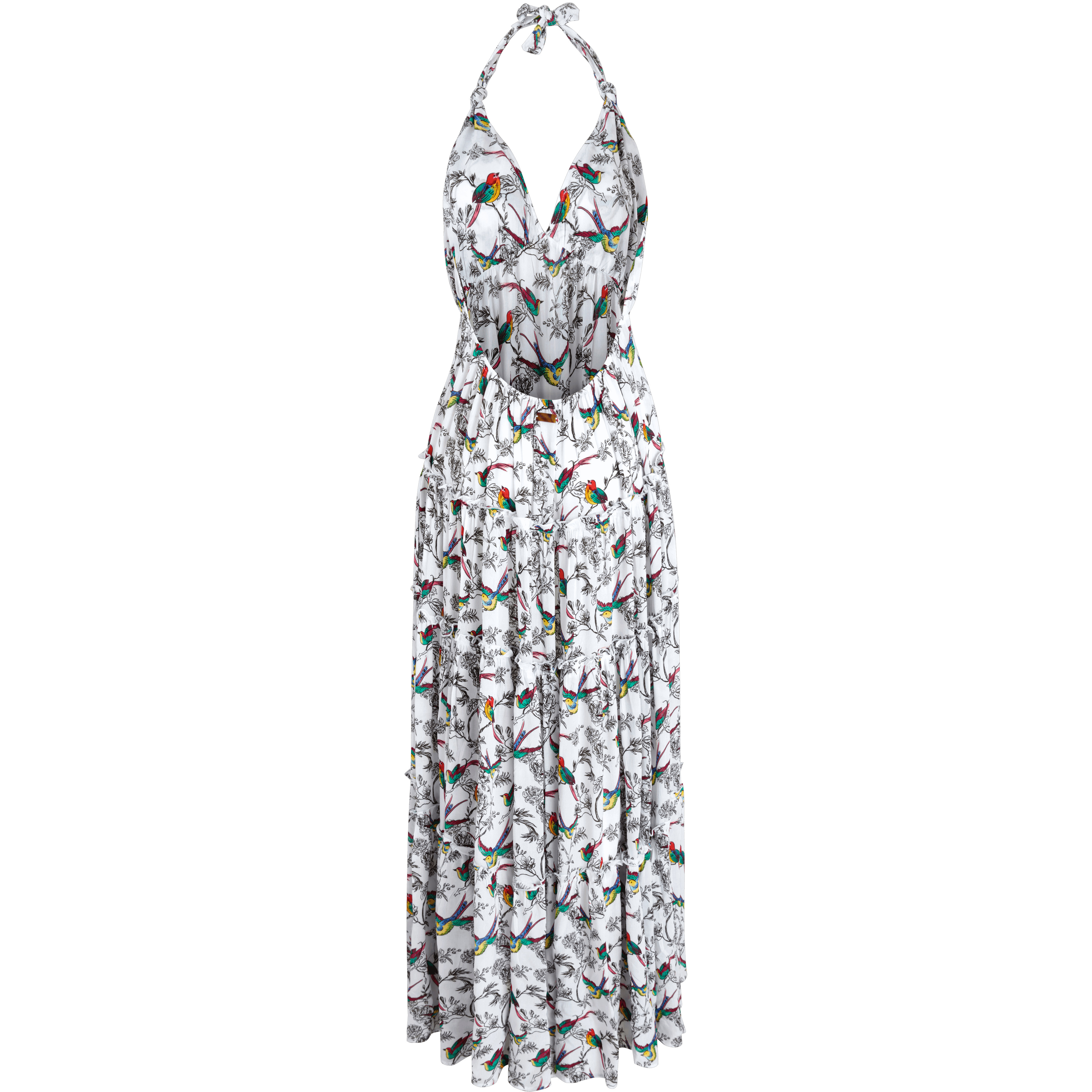 Women Maxi Sundress Rainbow Birds - 2