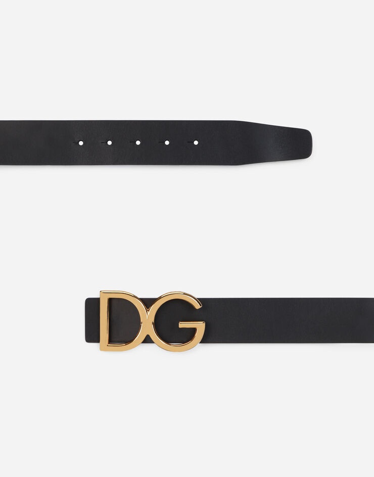 Leather belt with DG logo - 2