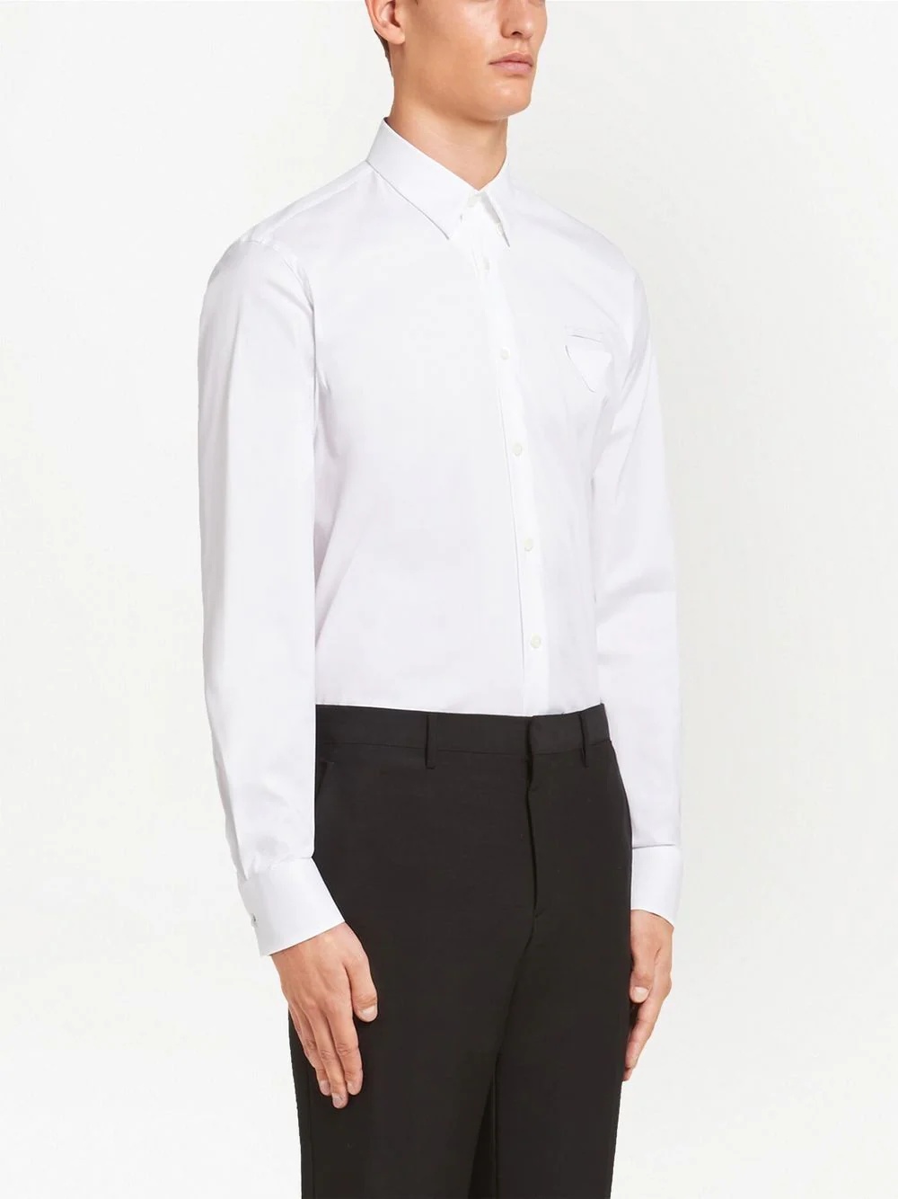 triangle-logo poplin shirt - 3