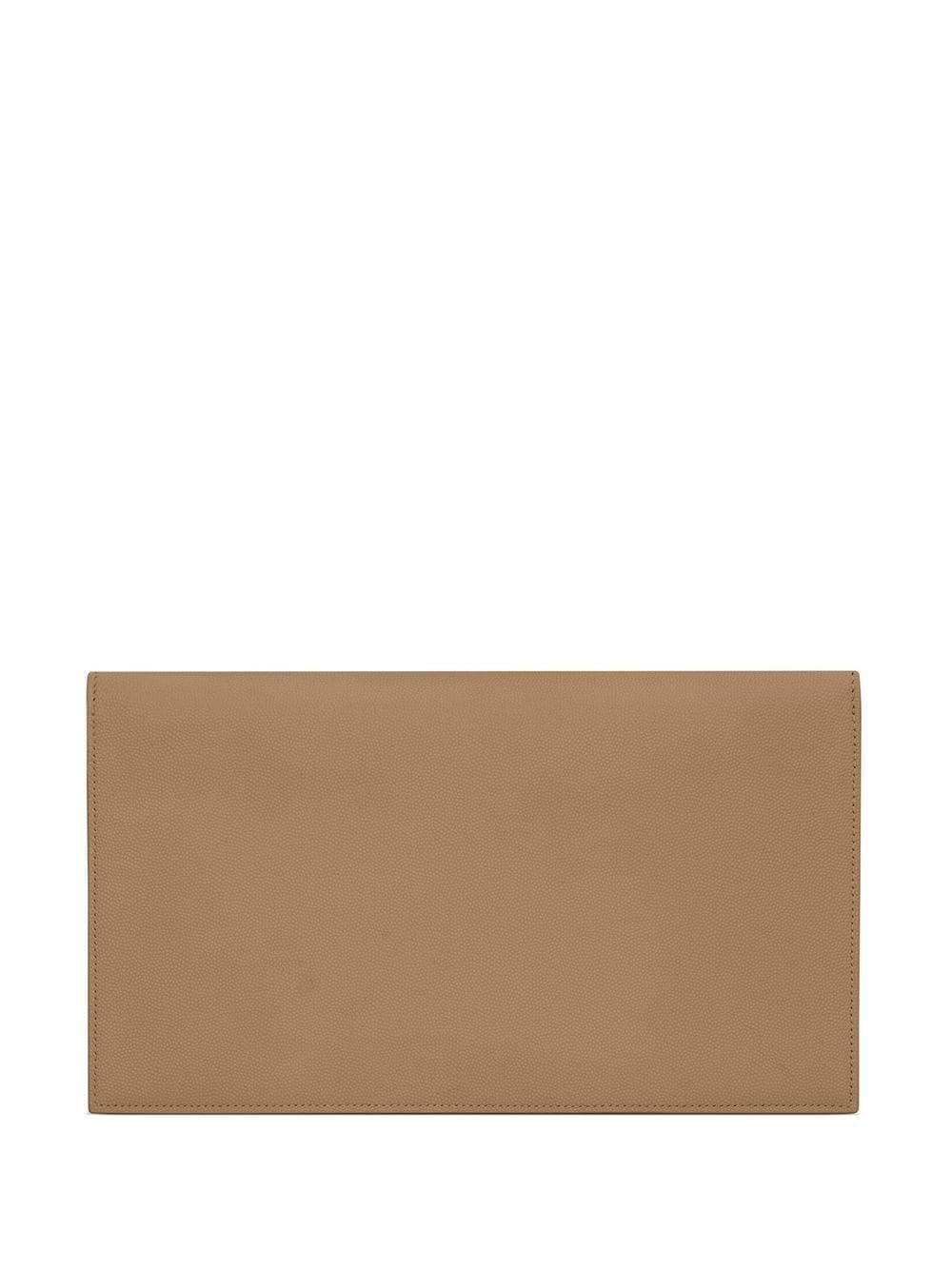 logo-lettering leather clutch bag - 2