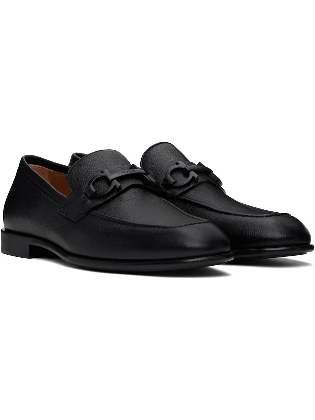 Black Gancini Ornament Loafers - 4