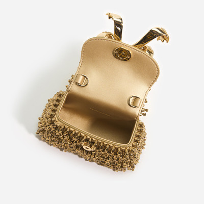 self-portrait Gold Crystal Embroidery Micro Bag outlook