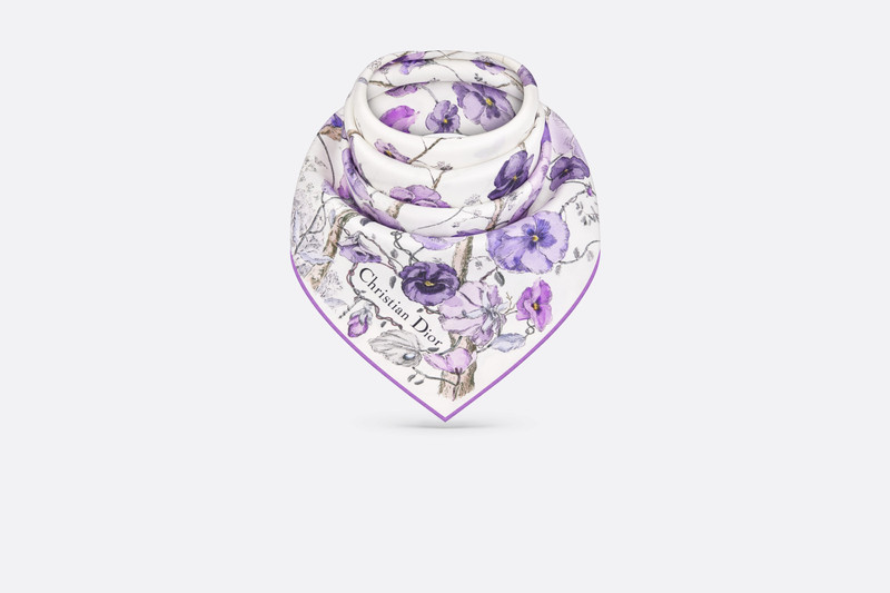 Dior Le Bal des Fleurs Violette 70 Square Scarf outlook