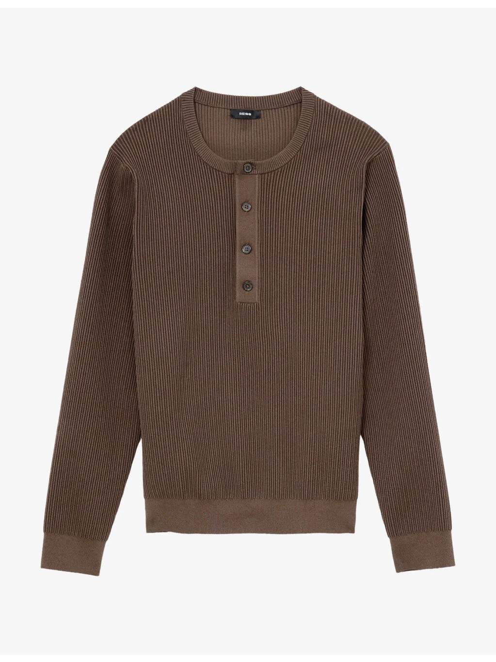 Declan Long-Sleeve Stretch-Knit Henley Top - 1