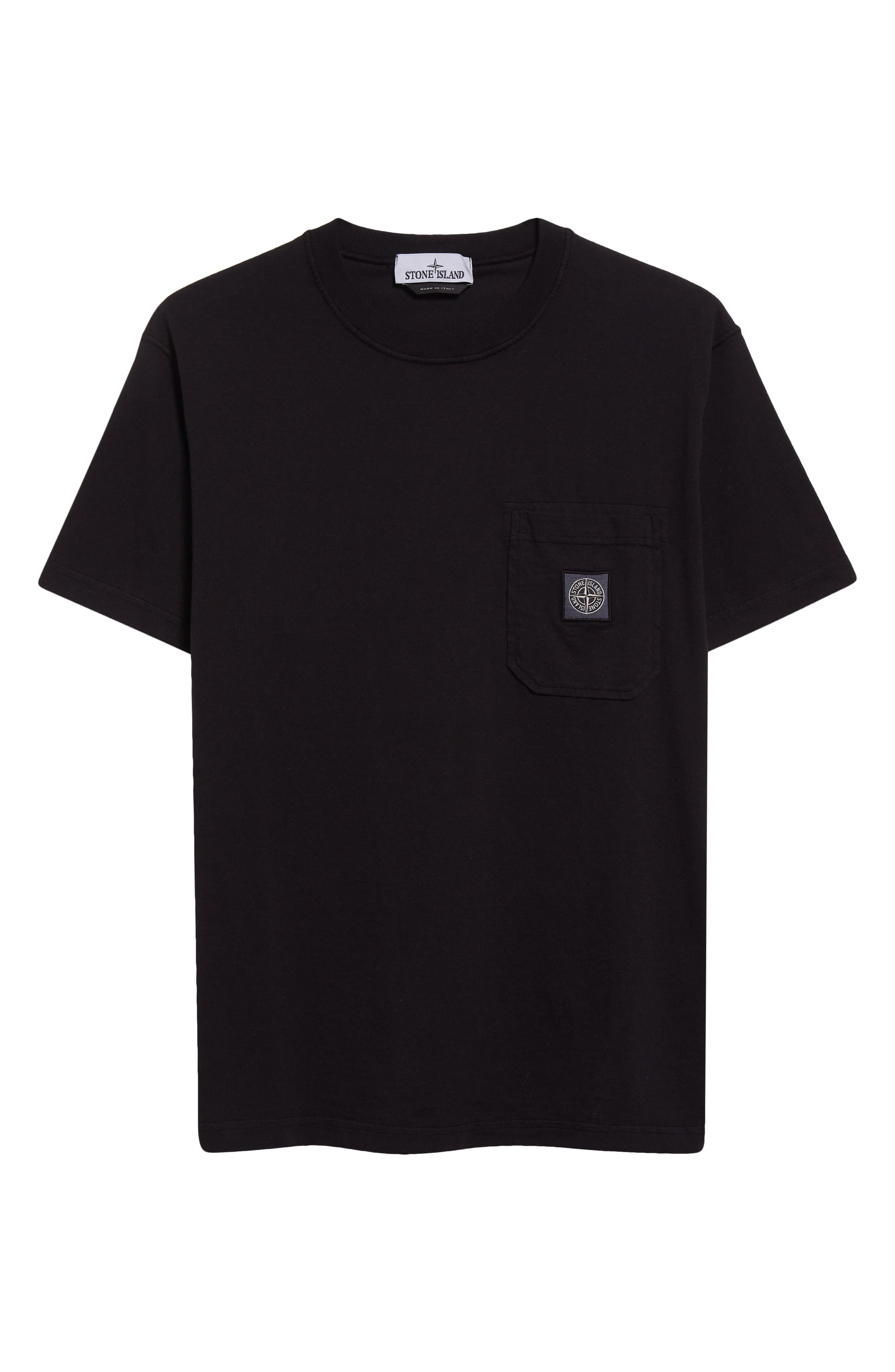 Stone Island Compass Logo Patch Organic Cotton Pocket T-Shirt in Black at Nordstrom - 5