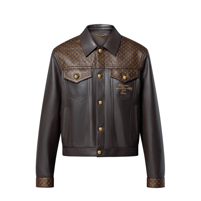 Louis Vuitton Embellished Leather Trucker Jacket - nvprod6010083v