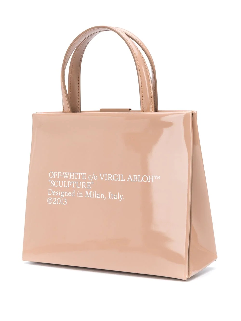 patent leather square-style tote - 3