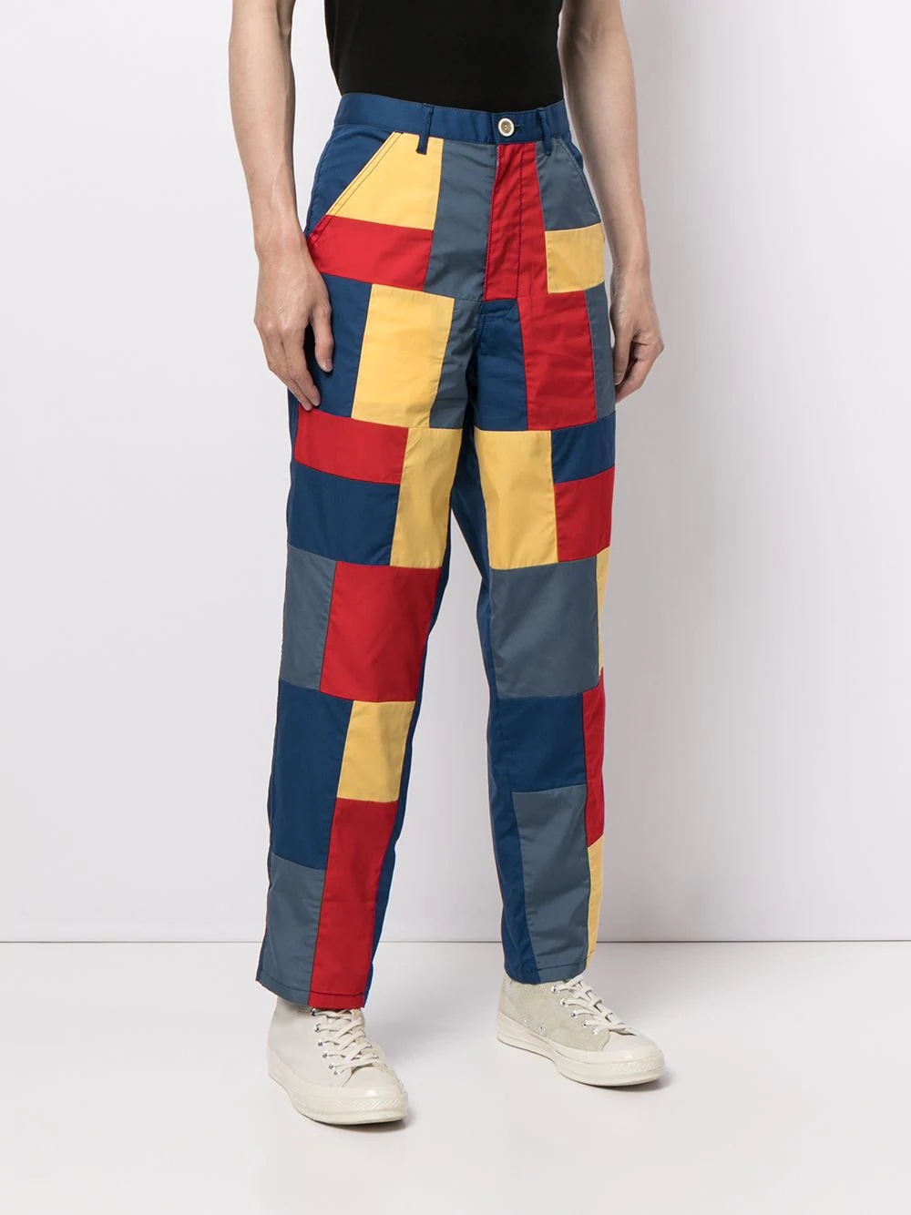 patchwork tapered trousers - 3