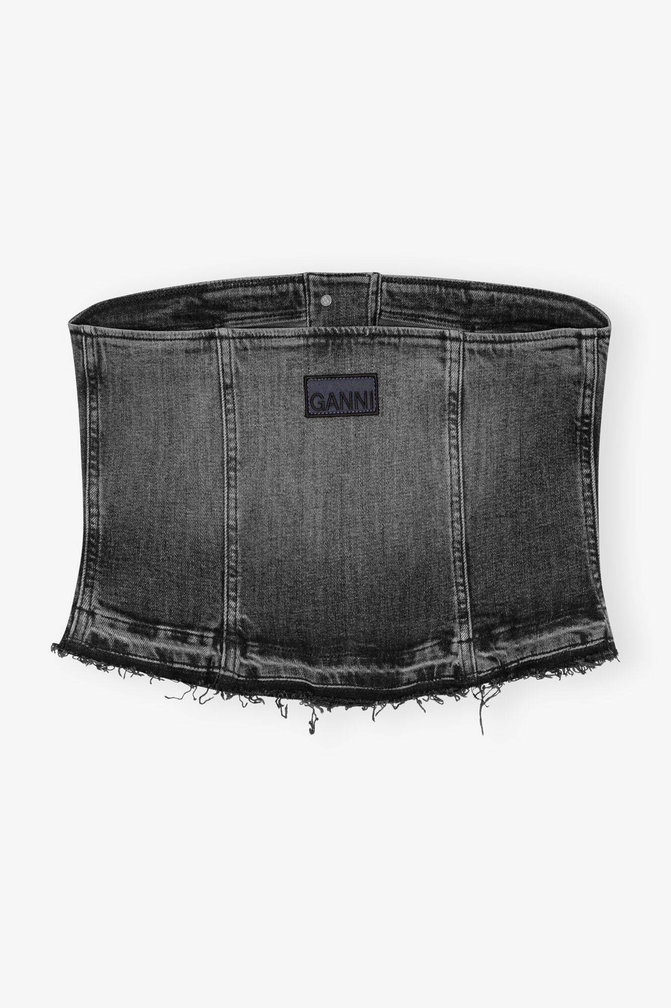 WASHED BLACK DENIM TOP - 6