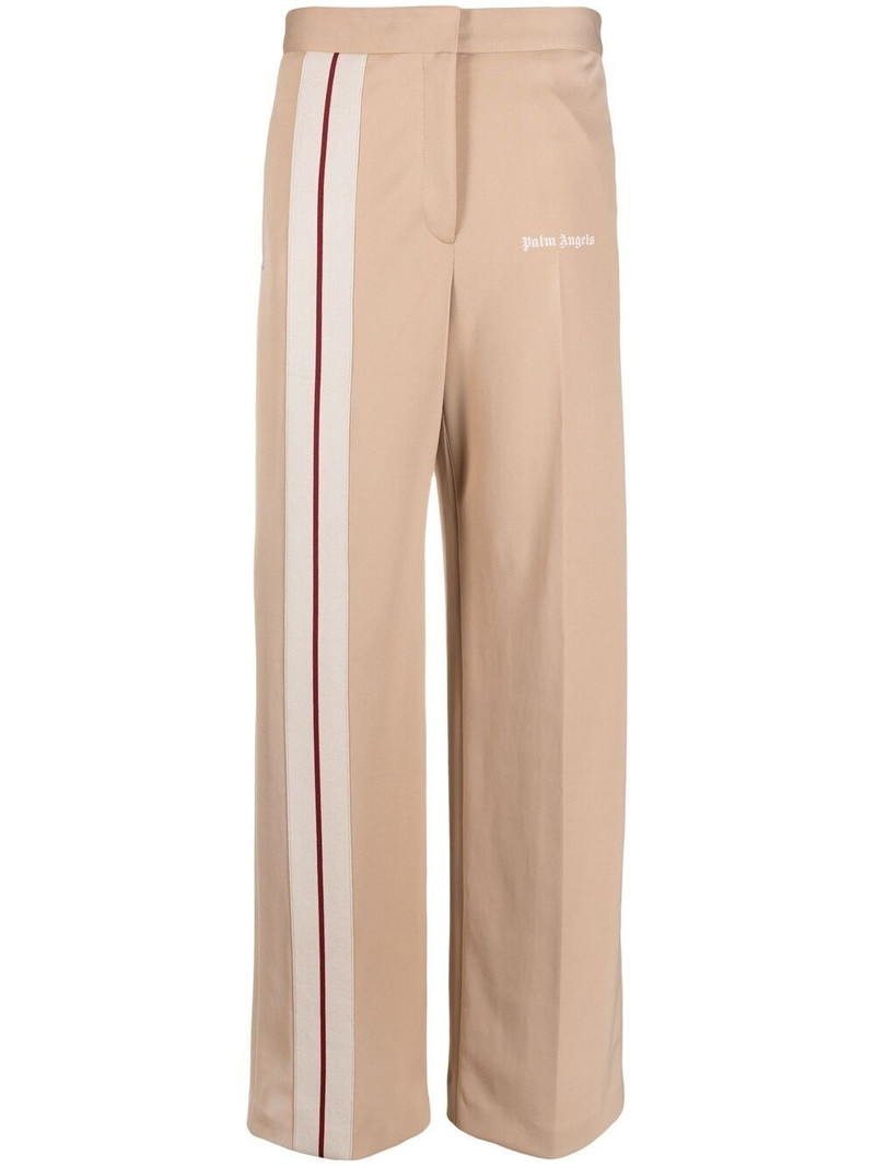 logo-print leg trousers 1