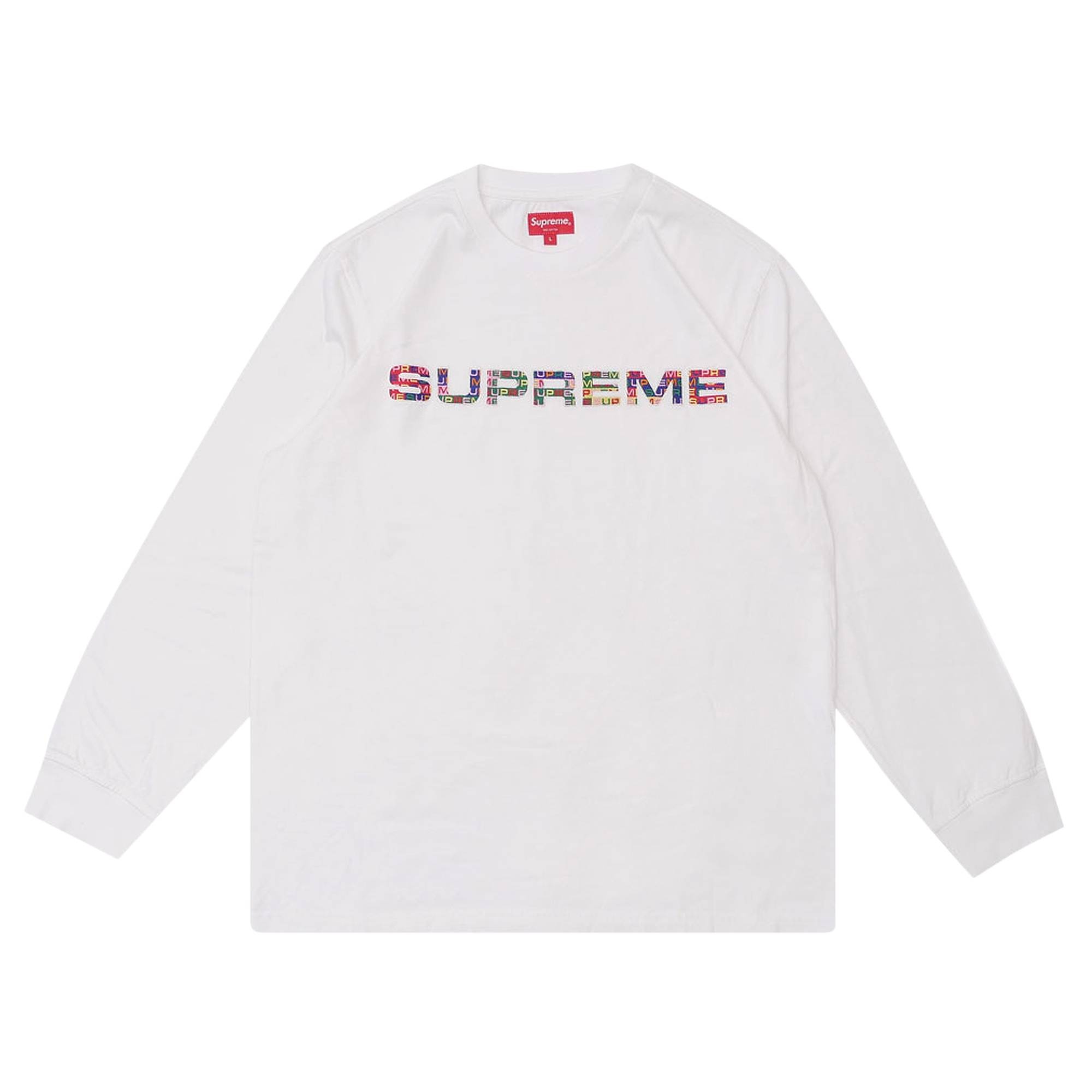 Supreme Meta Logo Long-Sleeve Top 'White' - 1