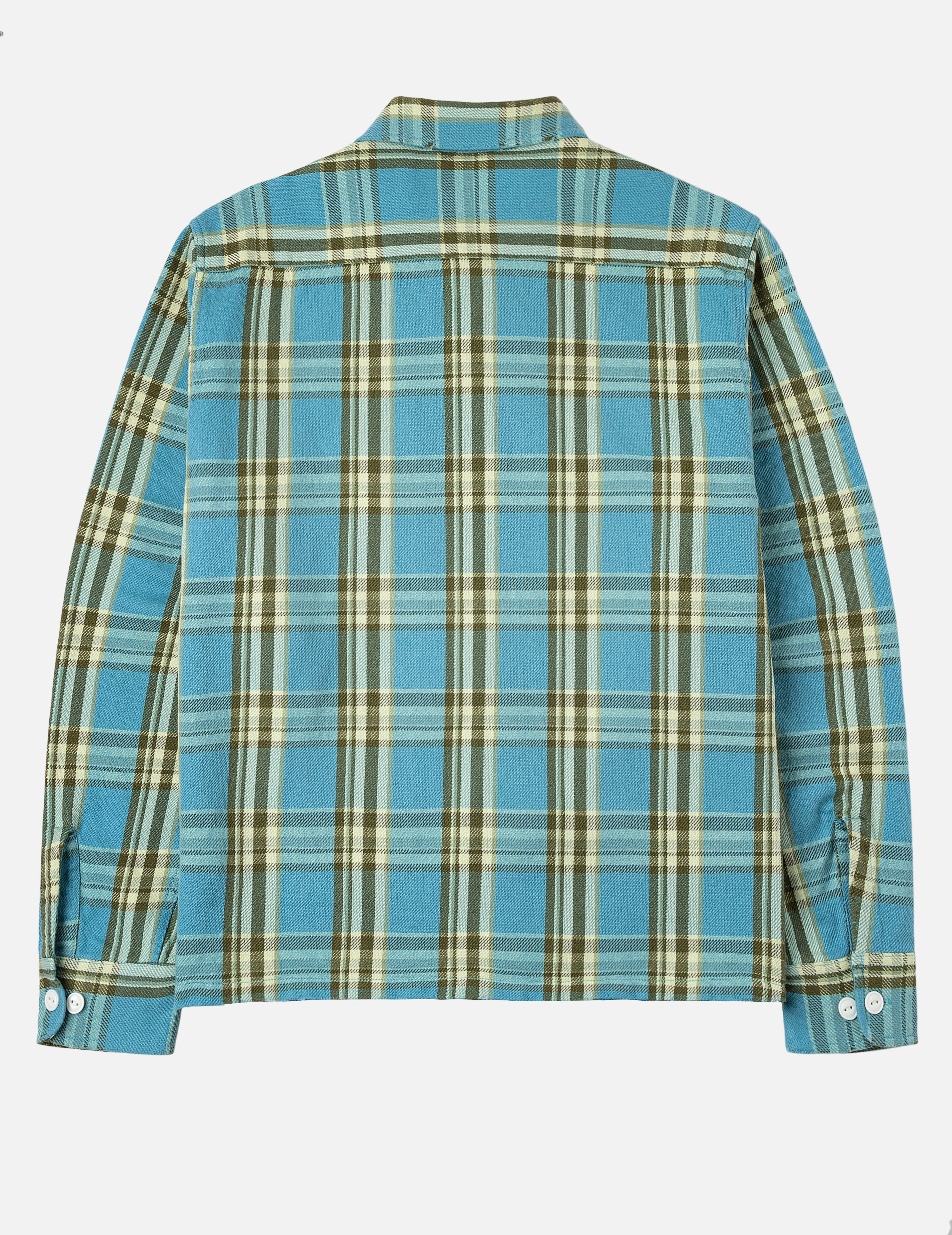 Seagull Print Relax Fit Plaid Flannel Shirt - 2