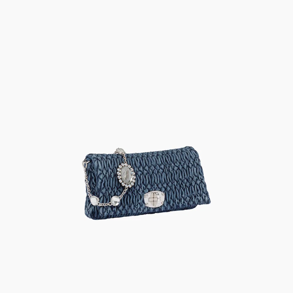 Miu Crystal denim shoulder bag - 2