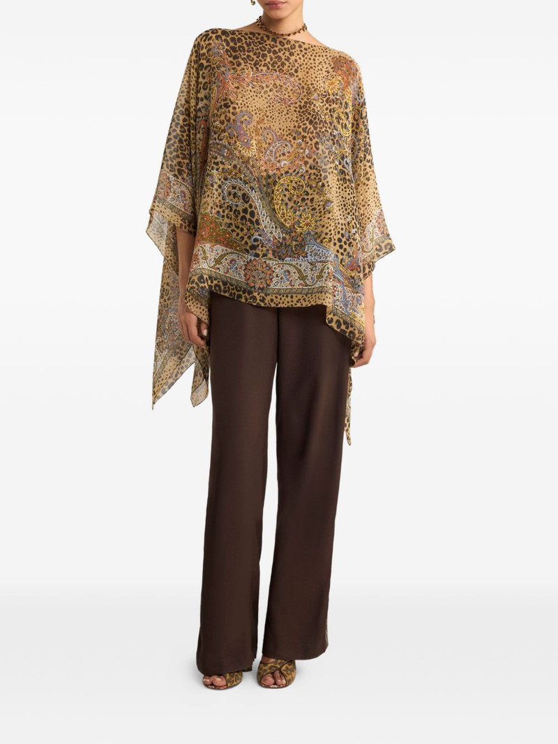 Etro drawstring wide-leg trousers outlook
