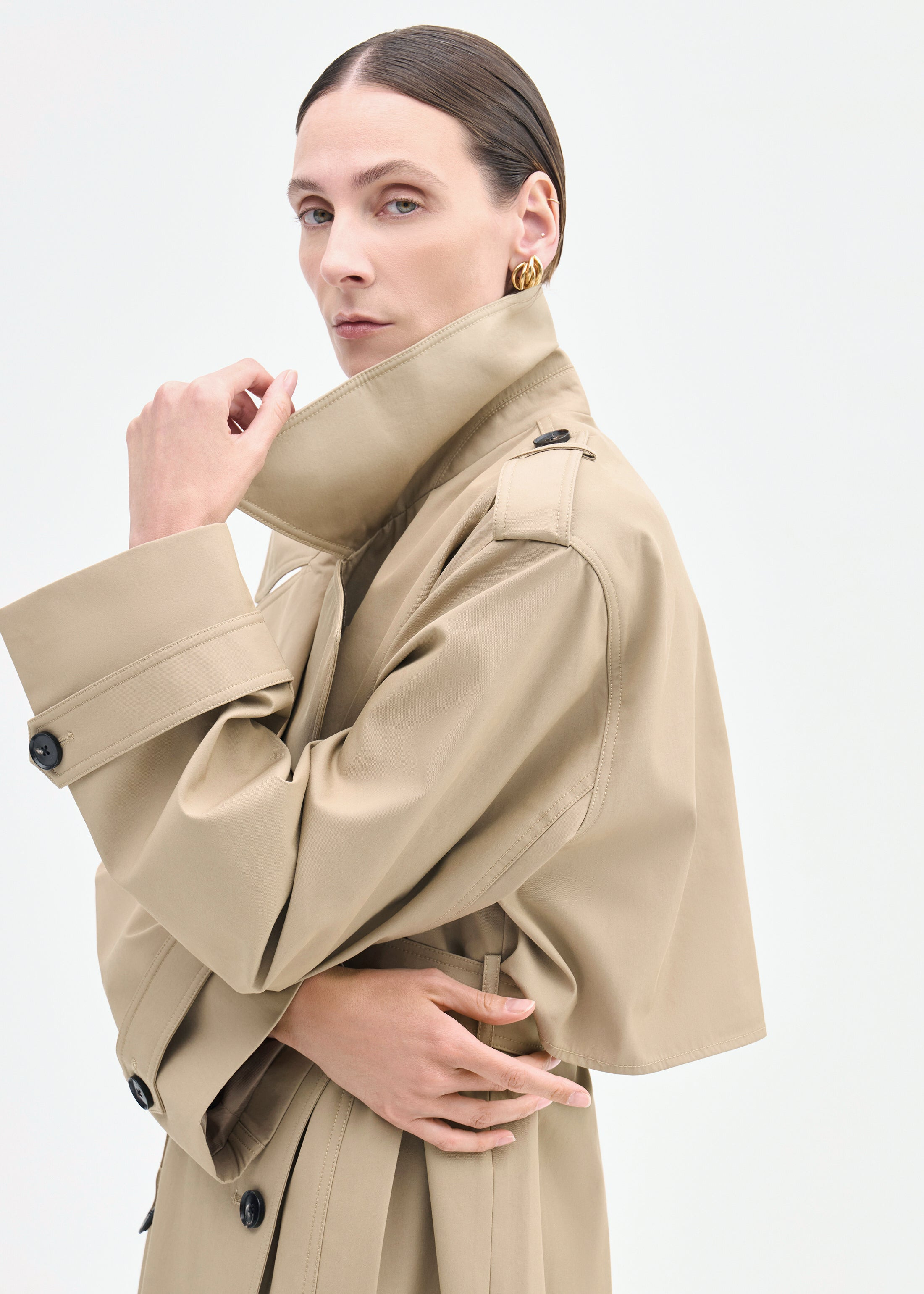 Oversized Trench in Cotton Twill - 6