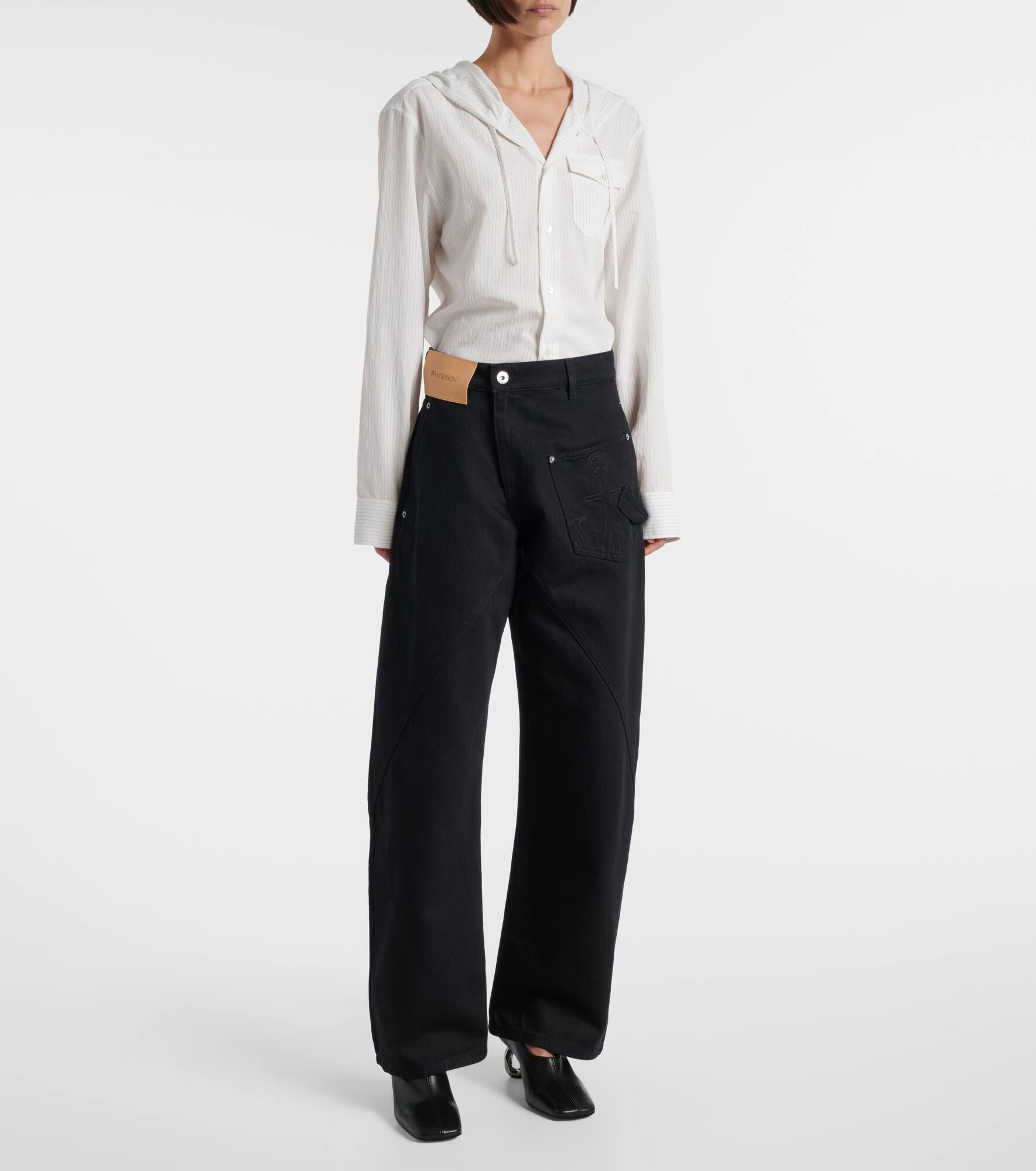 High-rise barrel-leg jeans - 8