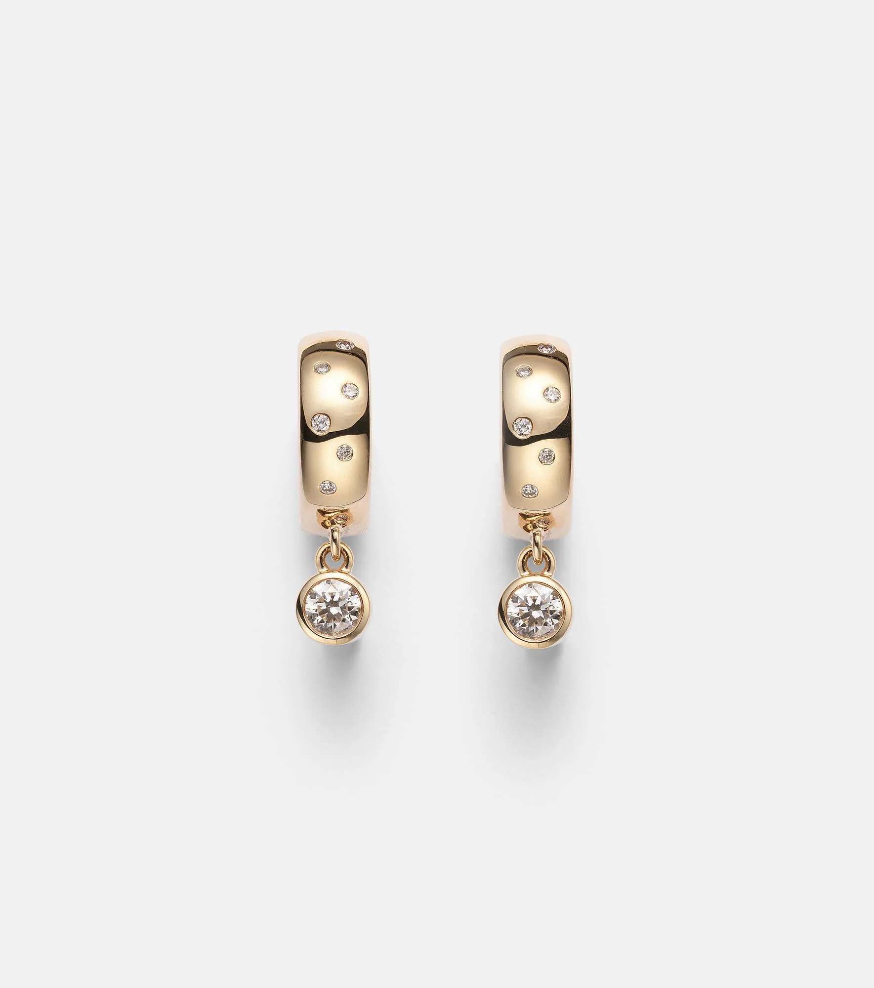 14kt gold earrings with diamonds - 1