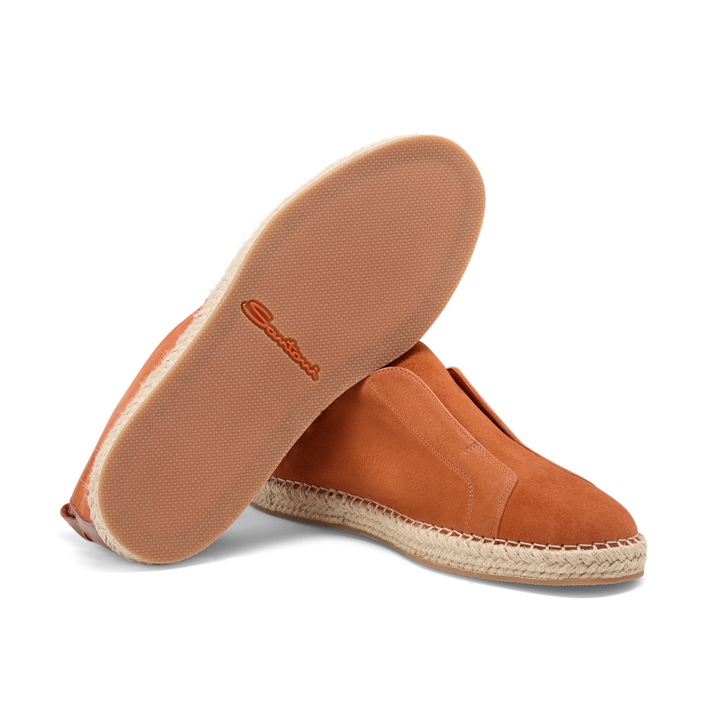 Men's orange suede espadrilles - 3