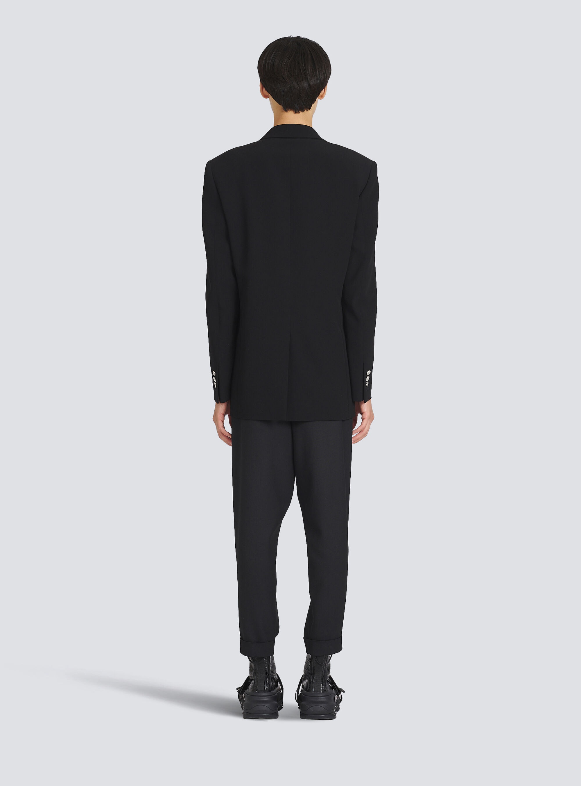 Eco-designed blazer with satin collar - 4