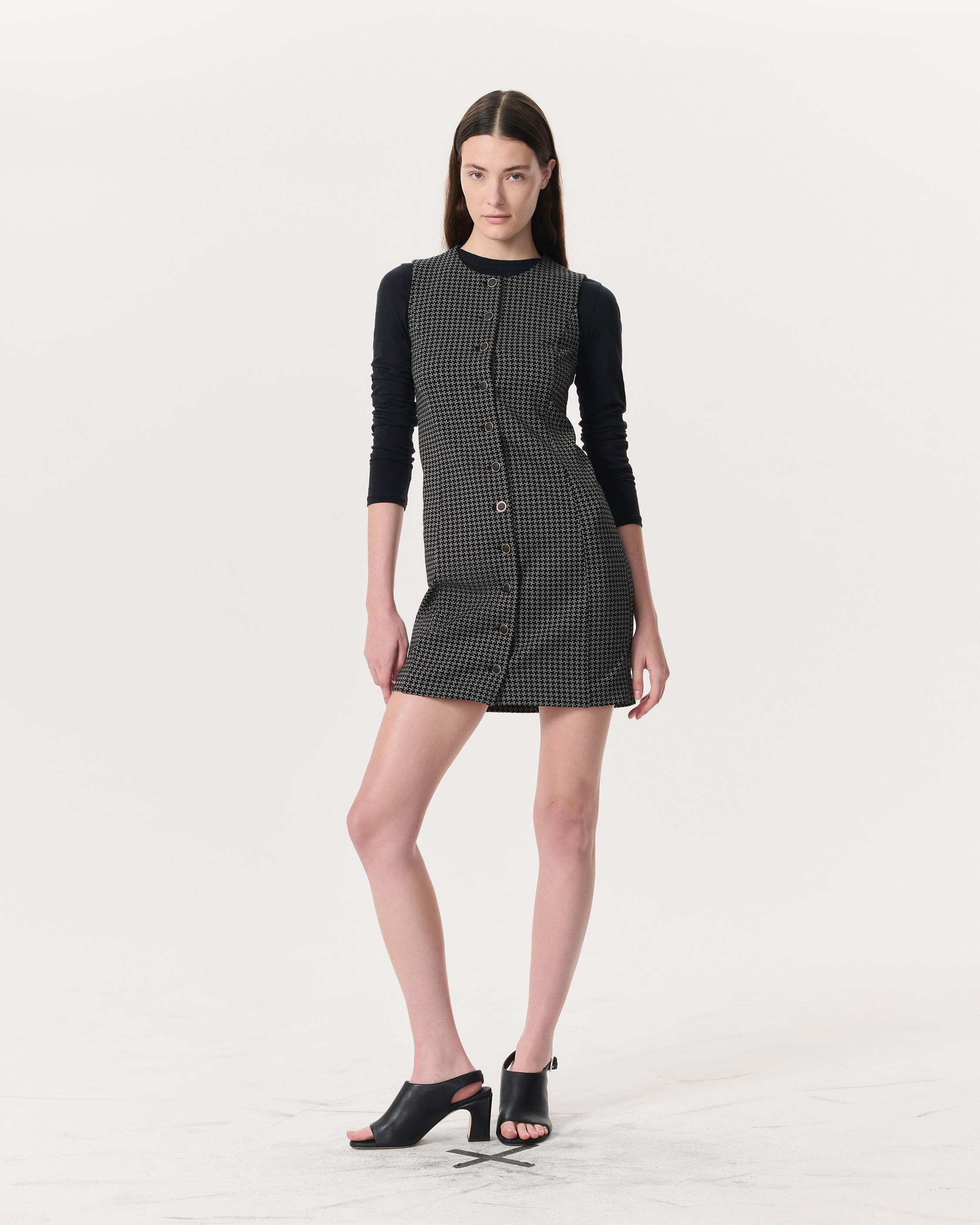 Irina Houndstooth Ponte Mini Dress - 4