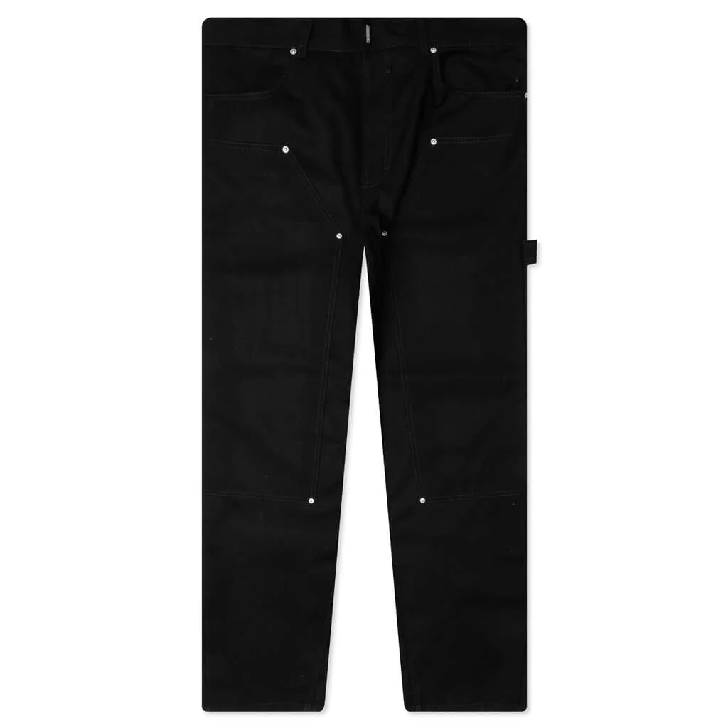STUDDED CARPENTER PANTS - BLACK - 1