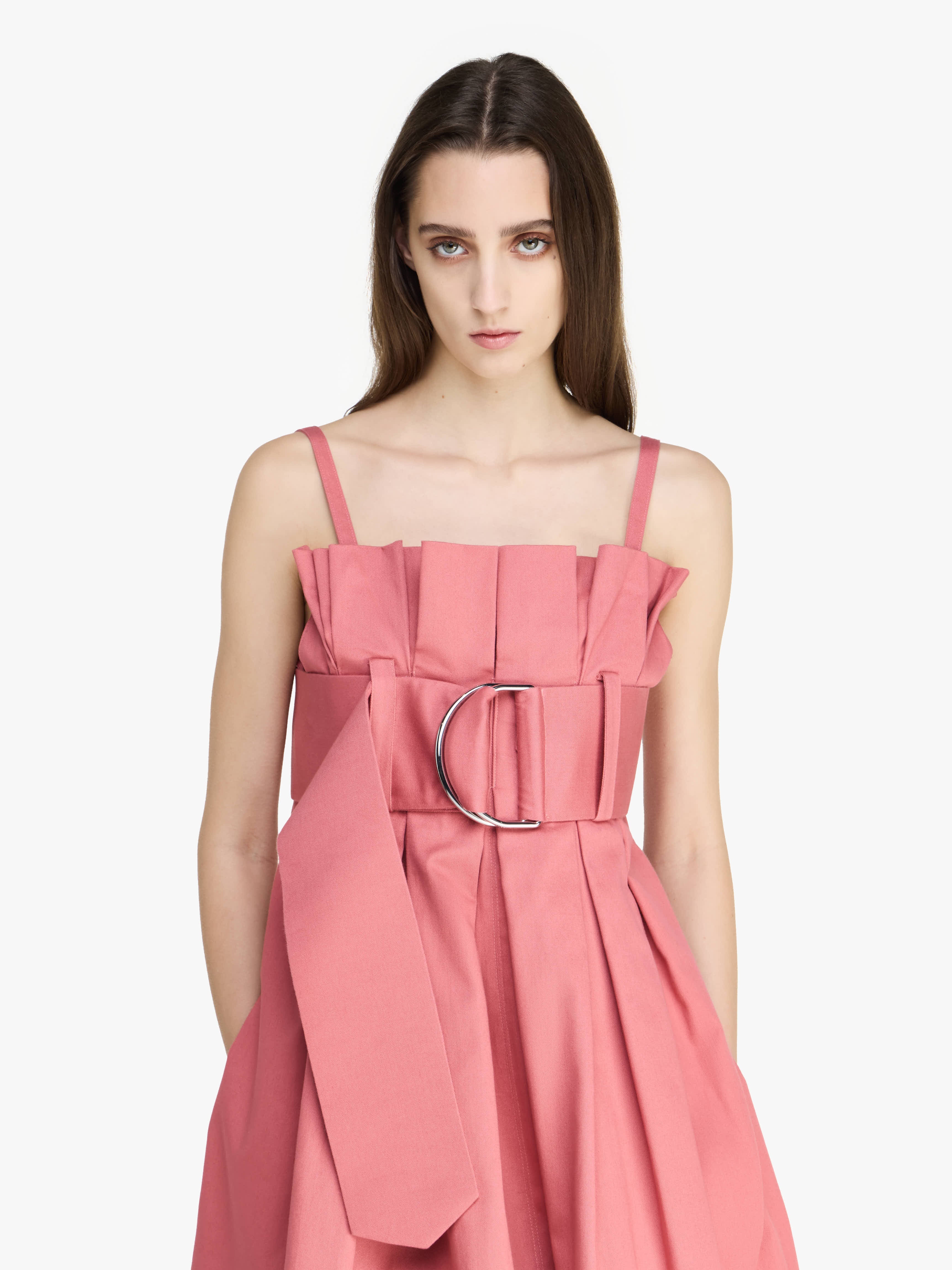 PLEATED D-RING MINI DRESS - 4