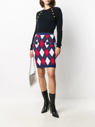 Balmain diamond knit fitted skirt outlook