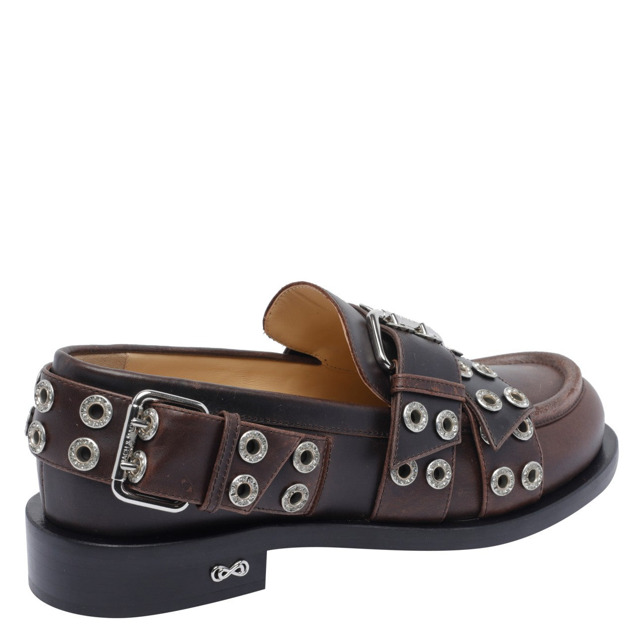 Mach & Mach Women Buckle Belt Vintage Loafers - 3