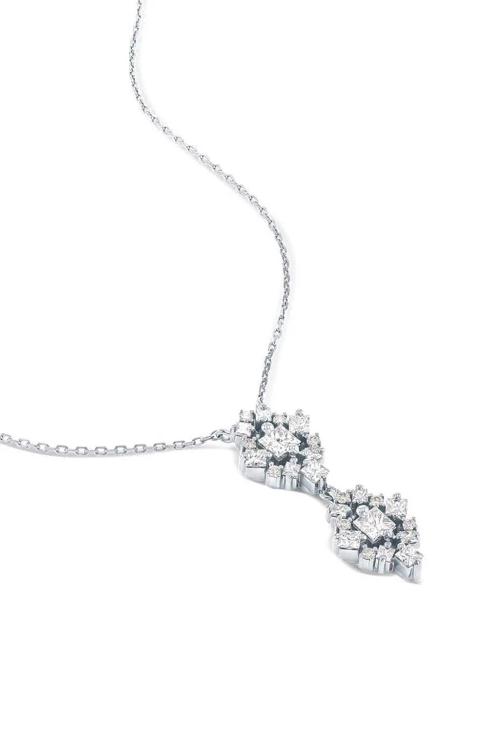 Double Star Diamond Pendant Necklace - 1