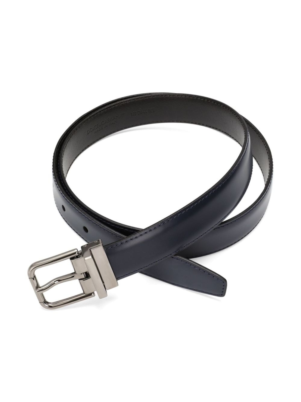 logo-print leather belt - 3