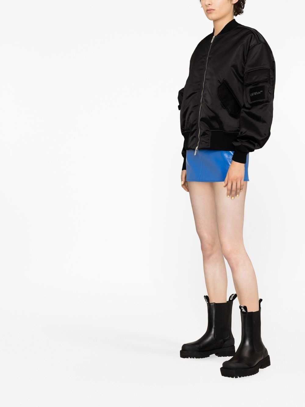 zip-fastening bomber jacket - 3