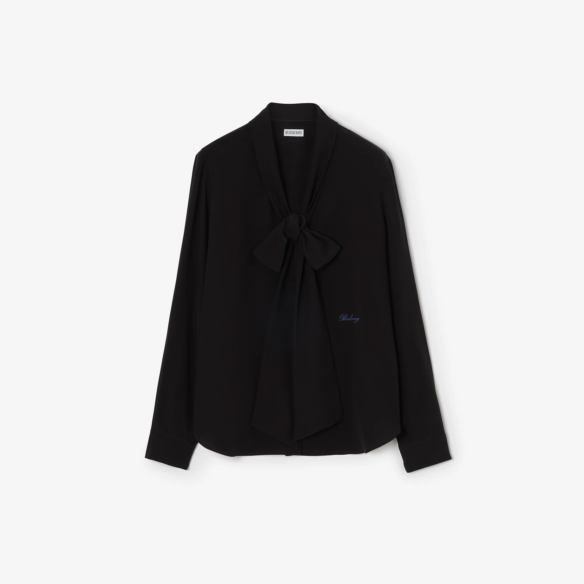 Silk Crepe De Chine Scarf Blouse - 1