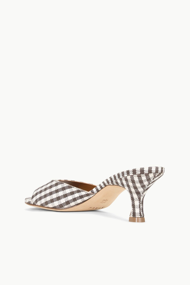 STAUD STAUD BRIGITTE MULE DARK CHOCOLATE MICRO CHECK outlook
