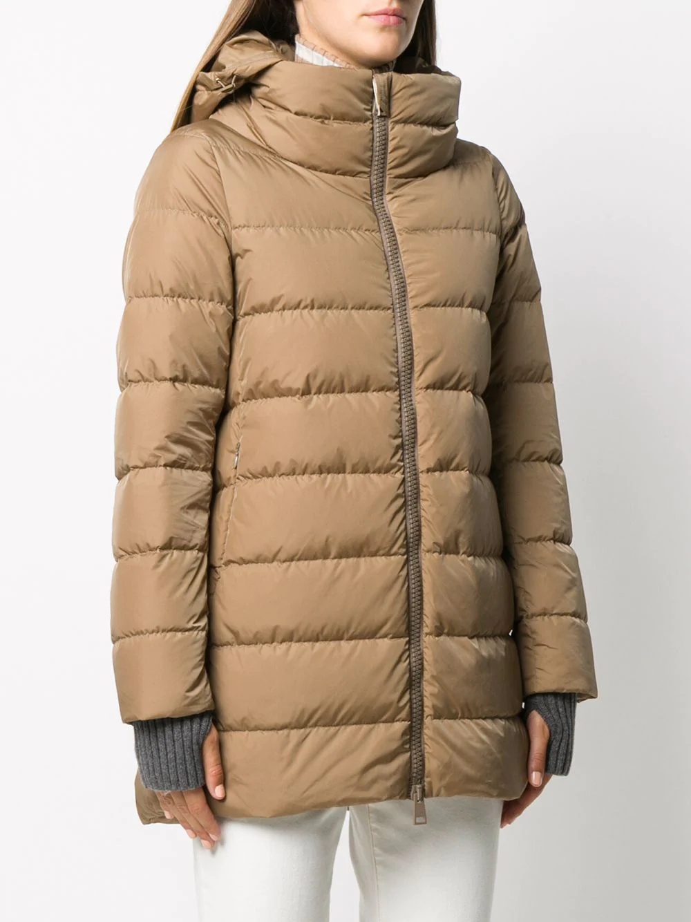 contrasting-cuffs puffer jacket - 3