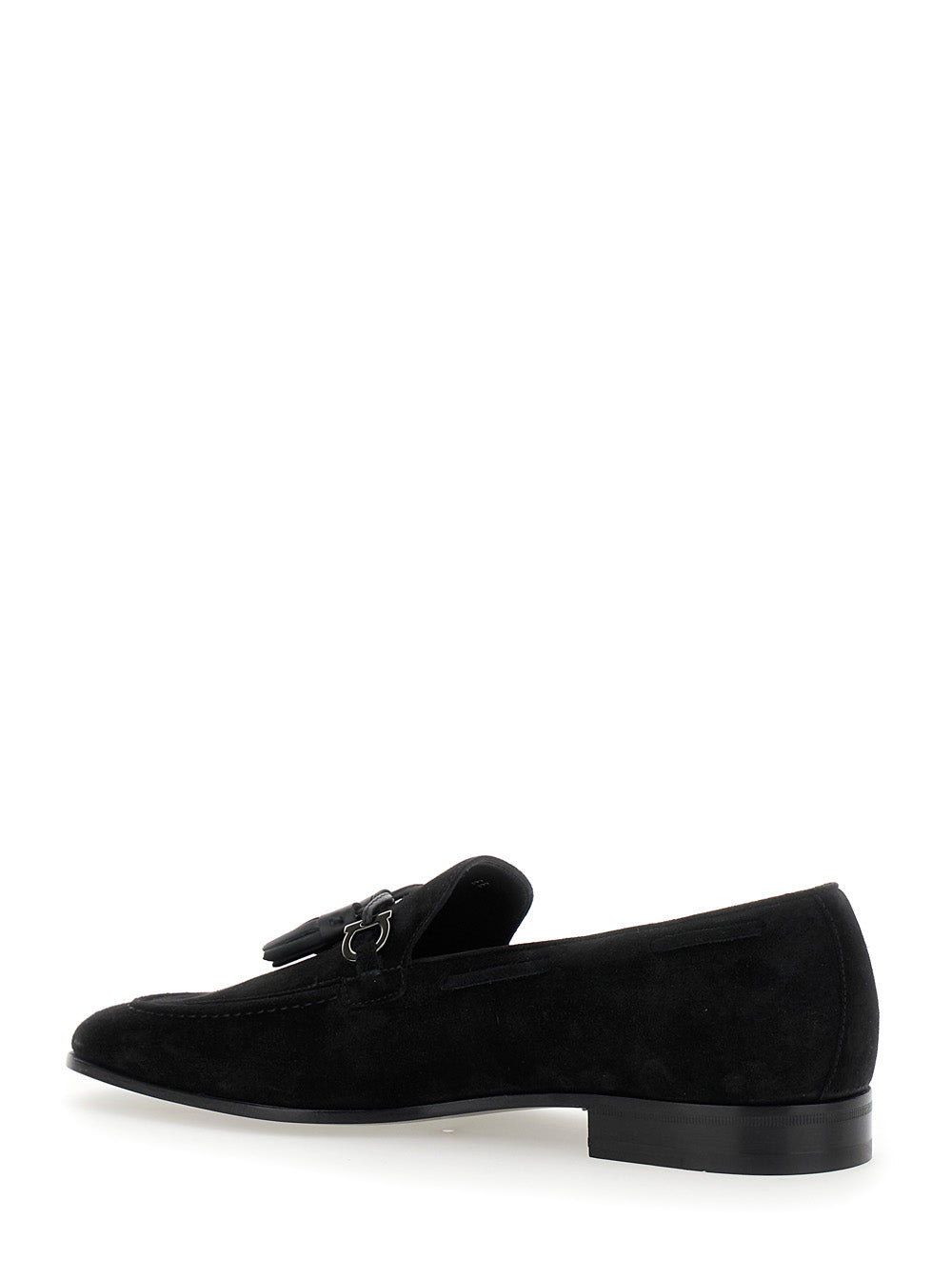 Ferragamo Men 'Besile 2' Black Loafers With Gancini And Cord Detail In Suede Man - 3