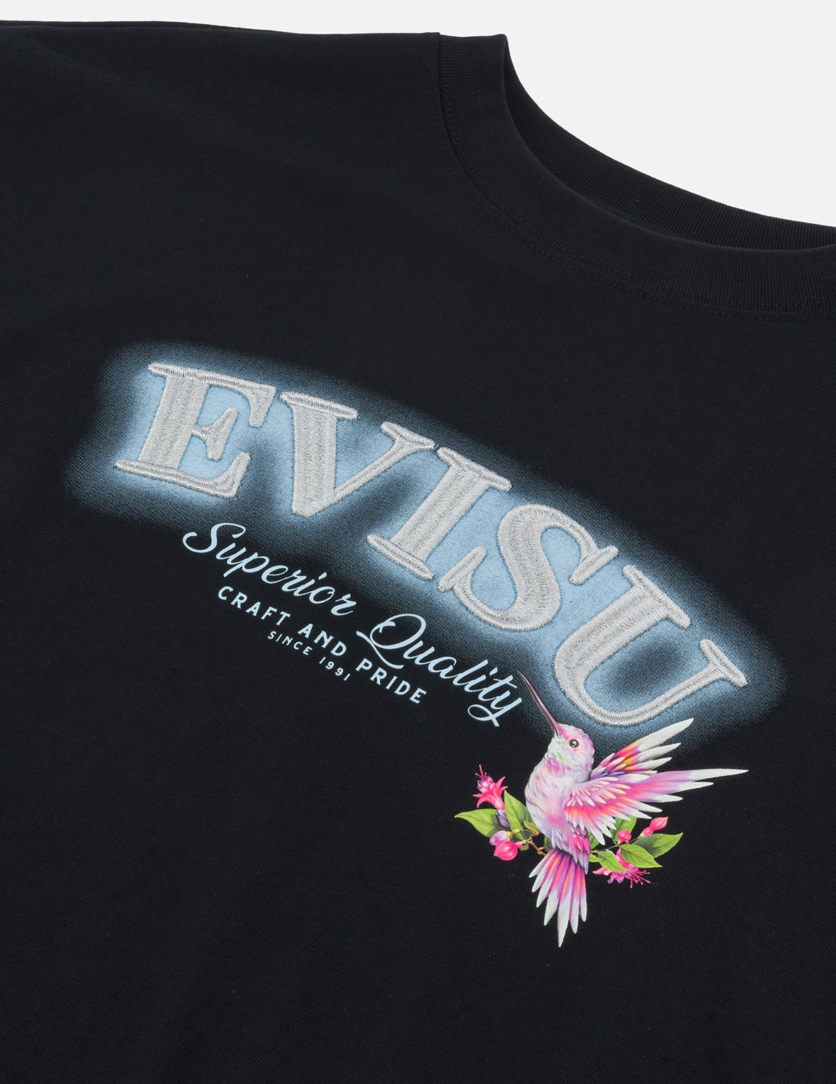 Logo Embroidery and Hummingbird Print Regular Fit T-shirt - 6