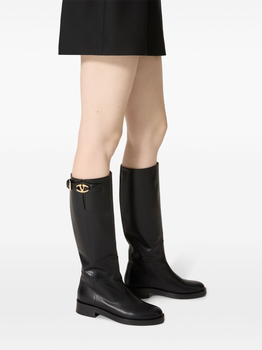 VLogo leather knee boots - 6
