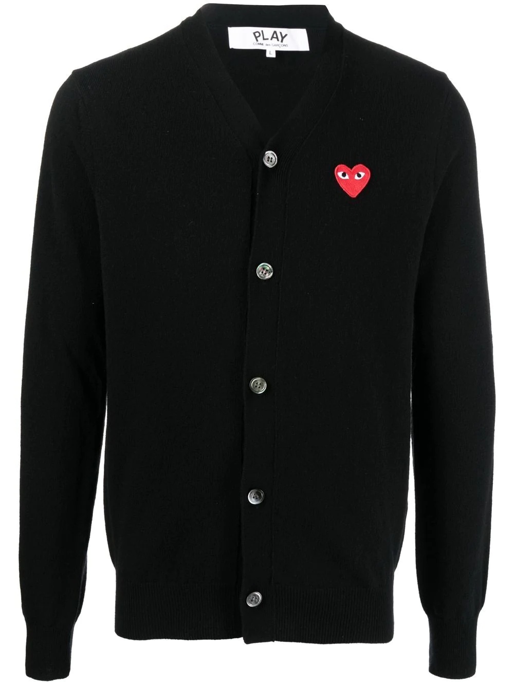 embroidered-logo knit cardigan - 1