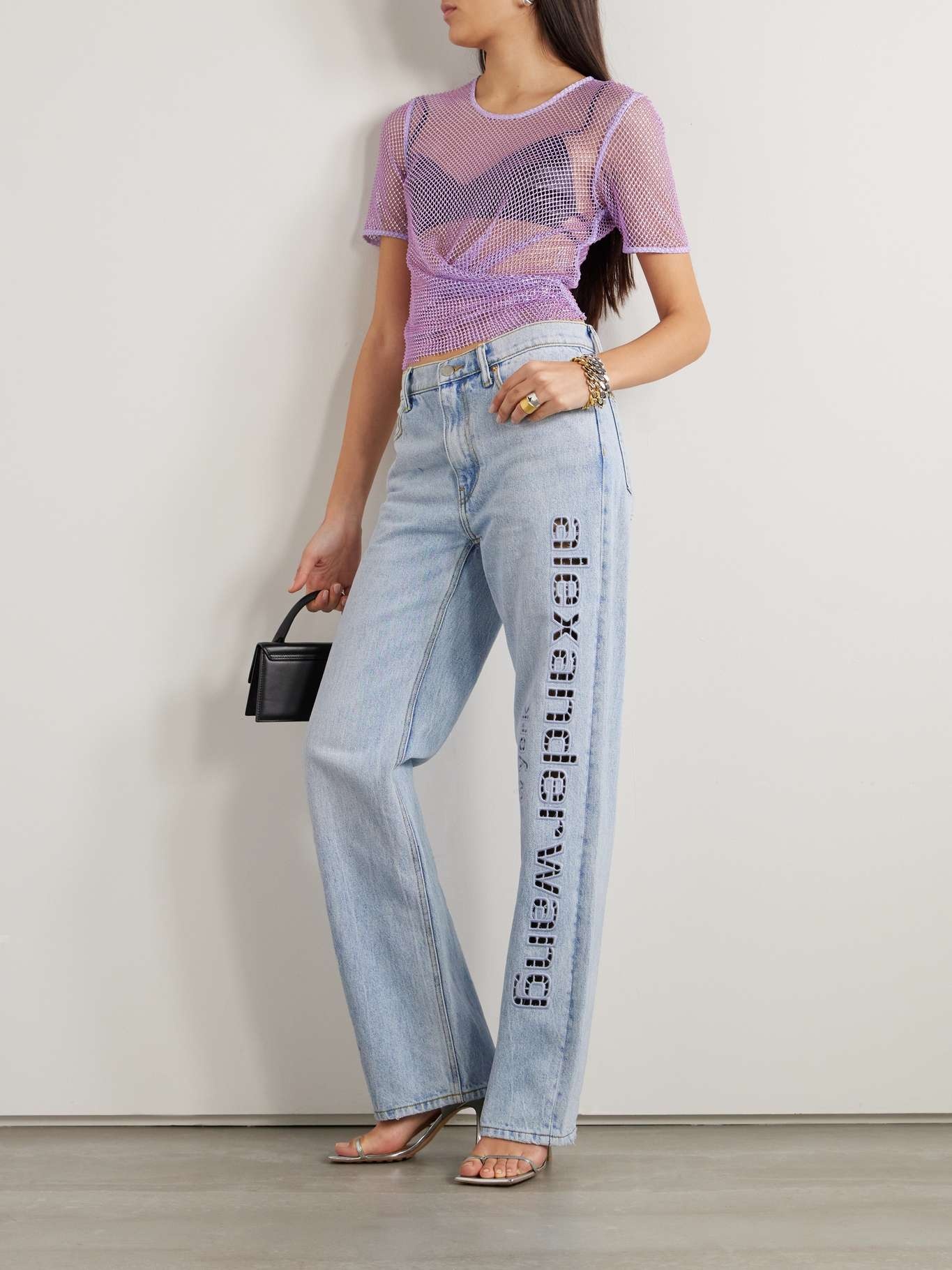 Alexander Wang EZ cutout mid-rise straight-leg jeans